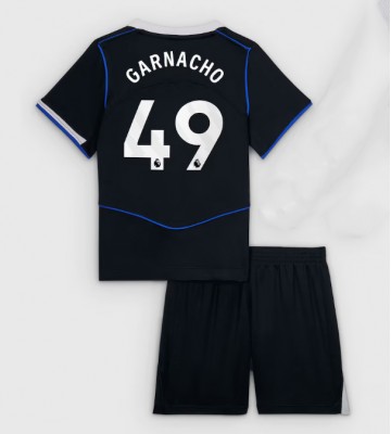 Chelsea Alejandro Garnacho #49 Tredje trøje Børn 2025-26 Kort ærmer (+ korte bukser)